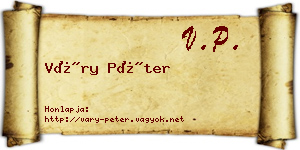 Váry Péter névjegykártya