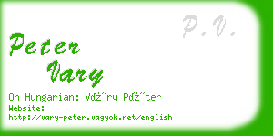 peter vary business card
